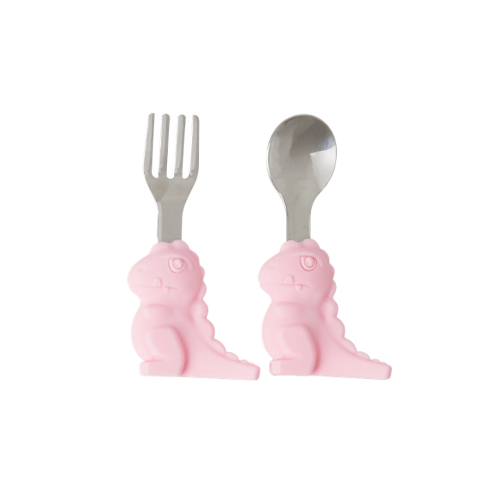 RICE Stainless Steel Kids Cutlery Pink in the group TOYS, KIDS & BABY PRODUCTS / Eat & Drink / Children\'s tableware at TP E-commerce Nordic AB (D19425)