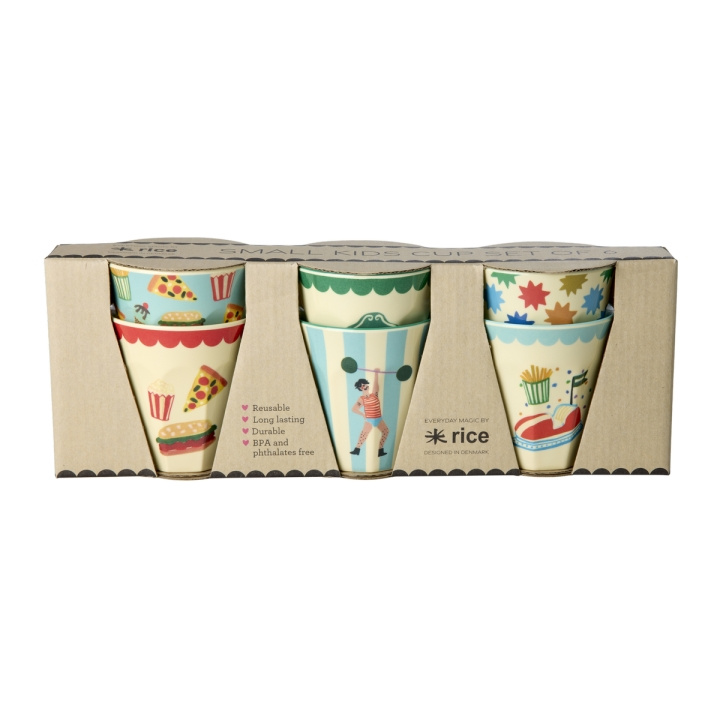 RICE Melamine Cups with Fun Fair Prints - Mint - Small in the group TOYS, KIDS & BABY PRODUCTS / Eat & Drink / Children\'s tableware at TP E-commerce Nordic AB (D19430)