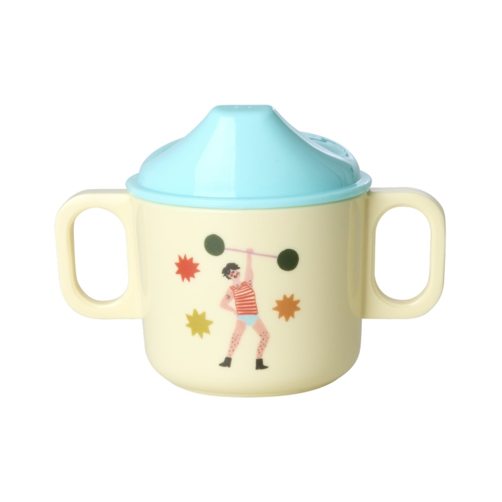 RICE Melamine 2 Handle Baby Cup with Fun Fair Print - Mint - 250 ml in the group TOYS, KIDS & BABY PRODUCTS / Eat & Drink / Children\'s tableware at TP E-commerce Nordic AB (D19432)