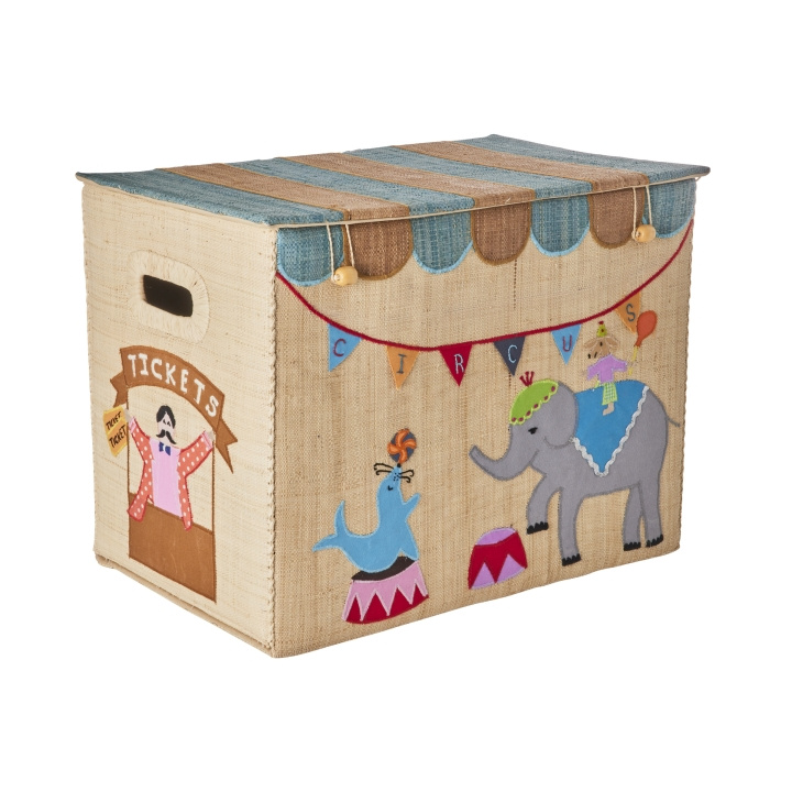 RICE Raffia Storage Box with Circus Theme - Large in the group TOYS, KIDS & BABY PRODUCTS / Children\'s room / Storage at TP E-commerce Nordic AB (D19435)