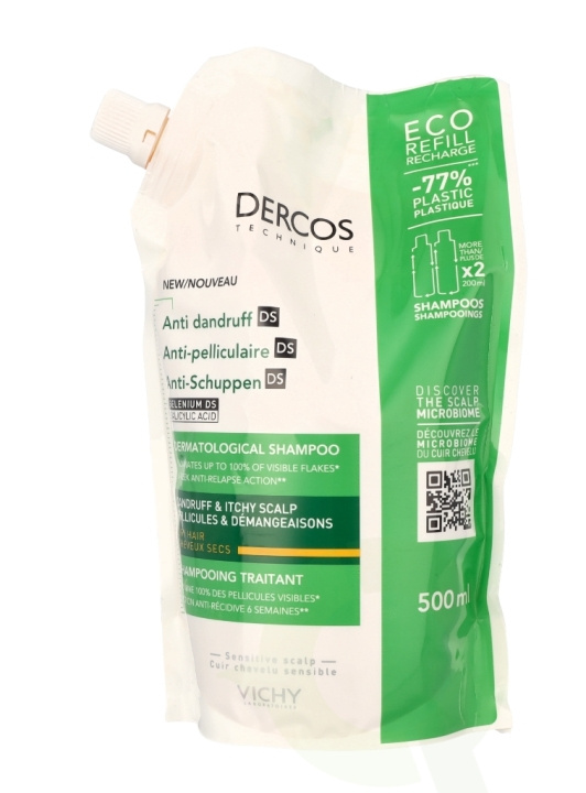 Vichy Dercos Anti-Dandruff Shampoo Refill 500 ml For Dry Hair in the group BEAUTY & HEALTH / Hair & Styling / Hair care / Schampoo at TP E-commerce Nordic AB (D19634)