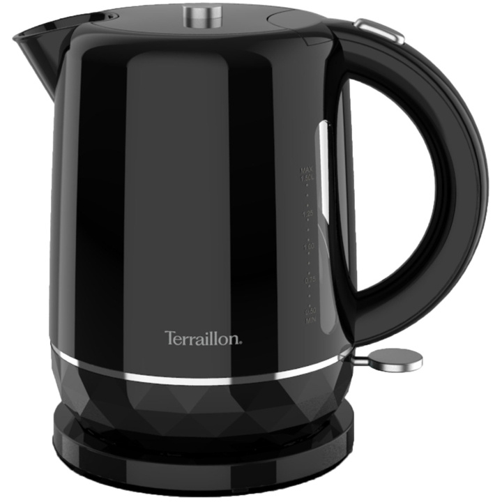 Terraillon Vattenkokare Diamond 1,5L 2200W svart in the group HOME, HOUSEHOLD & GARDEN / Household appliances / Water & Juice / Kettles at TP E-commerce Nordic AB (D19684)