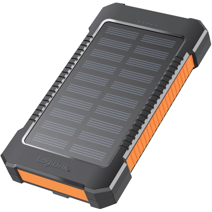 LogiLink PowerBank 6.000 mAh 10W Solcell Svart/Orange in the group SMARTPHONE & TABLETS / Chargers & Cables / Powerbanks at TP E-commerce Nordic AB (D19699)