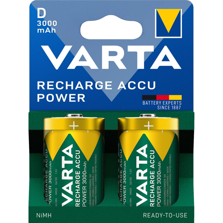 Varta Laddningsbart batteri D / LR20 3000 mAh 2-pack in the group HOME ELECTRONICS / Batteries & Chargers / Batteries / Other at TP E-commerce Nordic AB (D19768)