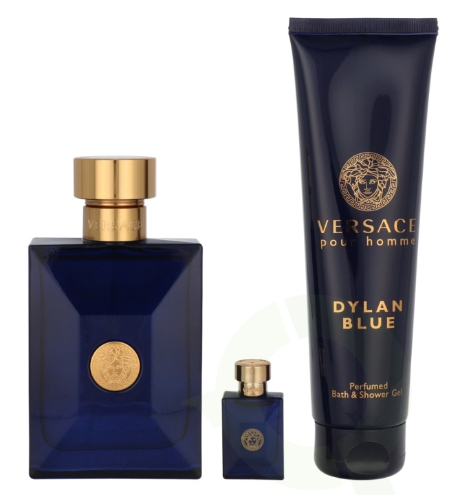 Versace Dylan Blue Giftset 255 ml Edt Spray 100ml/Bath & Shower Gel 150ml/Edt 5ml in the group BEAUTY & HEALTH / Gift sets at TP E-commerce Nordic AB (D19895)