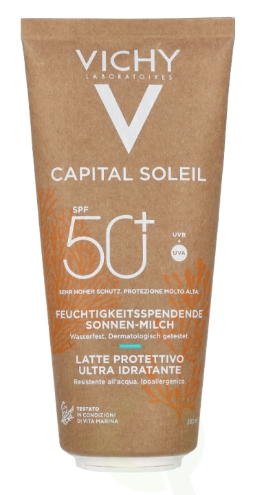 Vichy Capital Soleil Solar Eco-Designed Milk SPF50+ 200 ml in the group BEAUTY & HEALTH / Skin care / Tanning / Sunscreen at TP E-commerce Nordic AB (D19900)