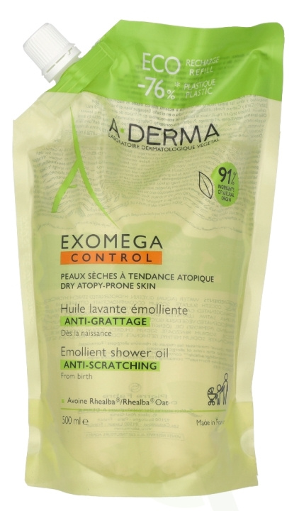 A-Derma Exomega Control Emollient Shower Oil - Refill 500 ml in the group BEAUTY & HEALTH / Skin care / Body health / Bath & Shower gels at TP E-commerce Nordic AB (D19939)