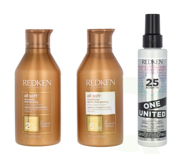 Redken All Soft Trio Set 750 ml 300ml/300ml/150ml in the group BEAUTY & HEALTH / Hair & Styling / Hair care / Hair Mask at TP E-commerce Nordic AB (D20207)