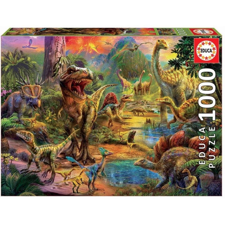 Educa Puzzle 1000 - Land of Dinosaurs (017655) in the group Sport, leisure & Hobby / Hobby / Puzzle at TP E-commerce Nordic AB (D20364)