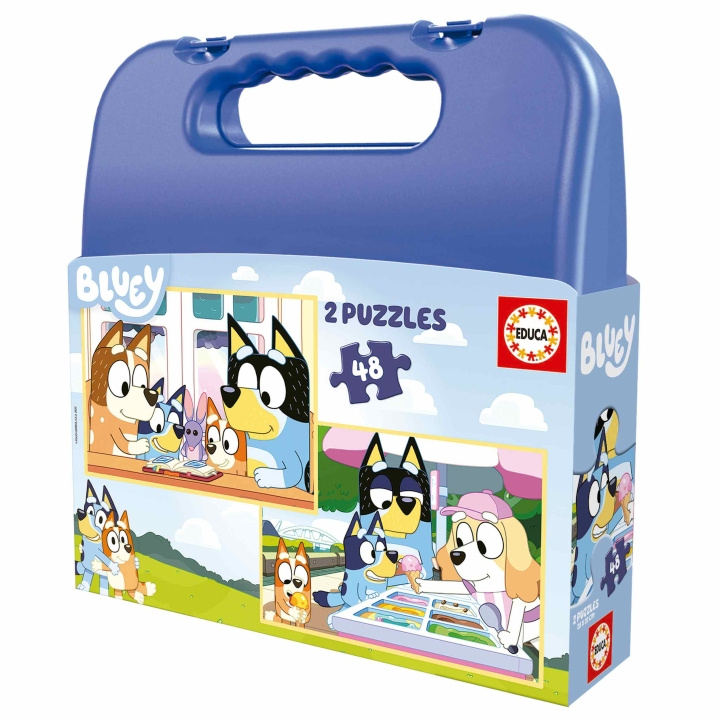 Educa Puzzle Suitcase 2x48 - Bluey (80-19831) in the group TOYS, KIDS & BABY PRODUCTS / Toys / Kids puzzle at TP E-commerce Nordic AB (D20379)