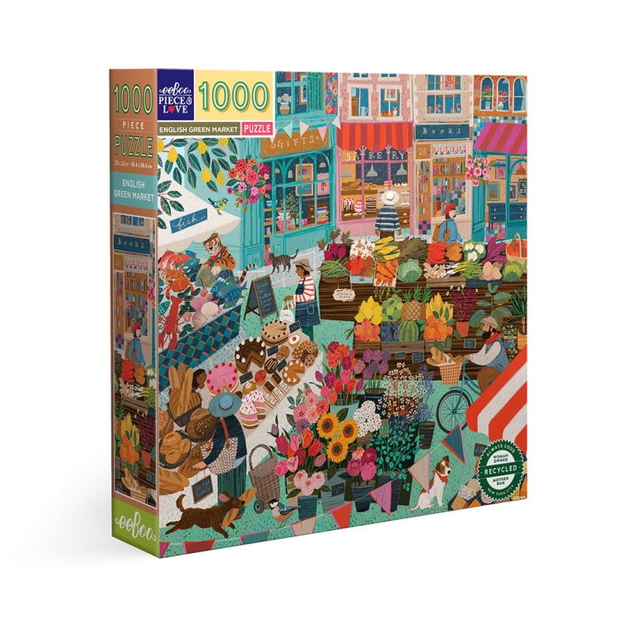 eeBoo Puzzle 1000 pcs - English Green Market - (EPZTEGM) in the group Sport, leisure & Hobby / Hobby / Puzzle at TP E-commerce Nordic AB (D20486)