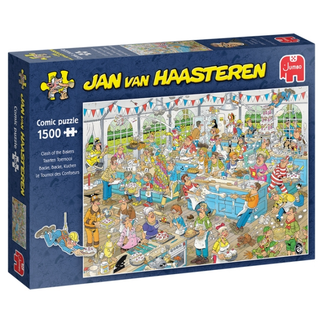 Jan van Haasteren Clash of the Bakers (1500 pieces) (JUM9077) in the group Sport, leisure & Hobby / Hobby / Puzzle at TP E-commerce Nordic AB (D20650)