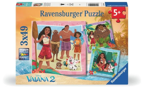 Ravensburger Disney Vaiana 2 3x49p - (12004102) in the group TOYS, KIDS & BABY PRODUCTS / Toys / Kids puzzle at TP E-commerce Nordic AB (D20819)