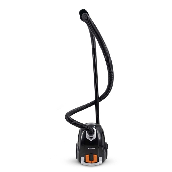 Nedis Vacuum Cleaner | With Bag | 700 W | Dust capacity: 2.0 l | Combi Brush | Action radius: 7.50 m | Hepa 12 | Black / Orange in the group HOME, HOUSEHOLD & GARDEN / Cleaning products / Vacuum cleaners & Accessories / Vacuum cleaners at TP E-commerce Nordic AB (D20945)