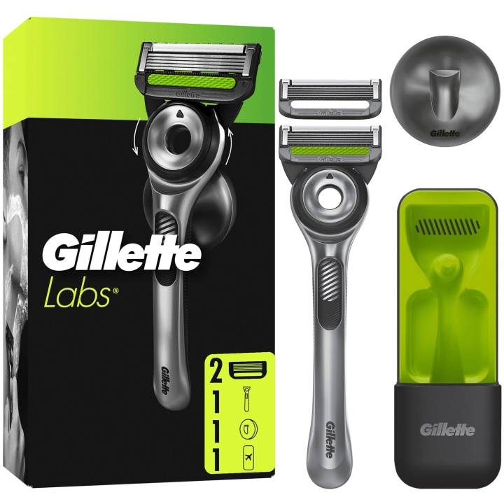 Gillette Rakhyvel Labs + 2st rakblad, magnetiskt ställ & resefodral in the group BEAUTY & HEALTH / Hair & Styling / Shaving & Trimming / Razors & Accessories at TP E-commerce Nordic AB (D20984)