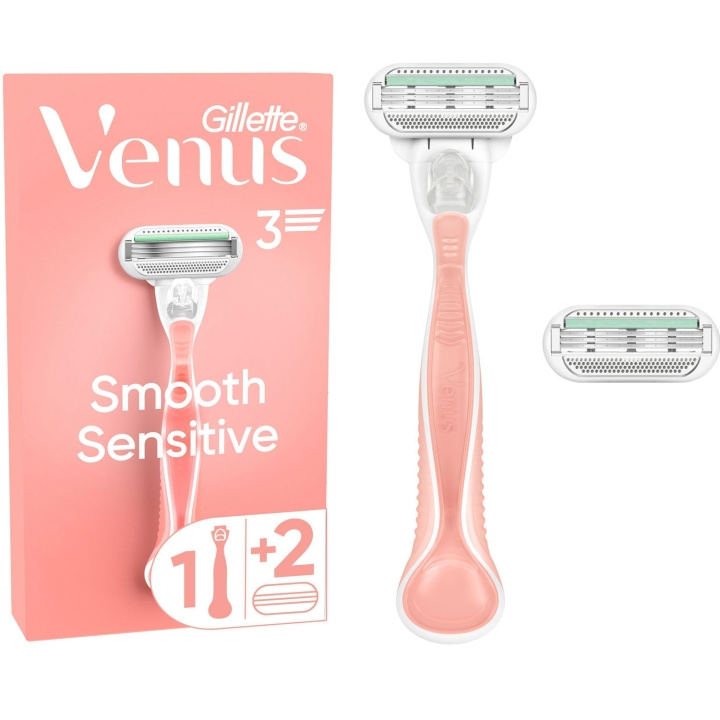 Gillette Rakhyvel Smooth Sensitive Pink + 2st rakblad in the group BEAUTY & HEALTH / Hair & Styling / Shaving & Trimming / Razors & Accessories at TP E-commerce Nordic AB (D21000)