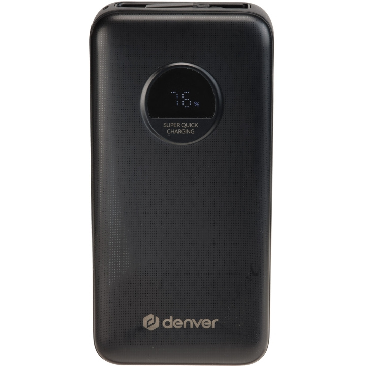 Denver PowerBank 20.000 mAh 65W PD Svart in the group SMARTPHONE & TABLETS / Chargers & Cables / Powerbanks at TP E-commerce Nordic AB (D21013)