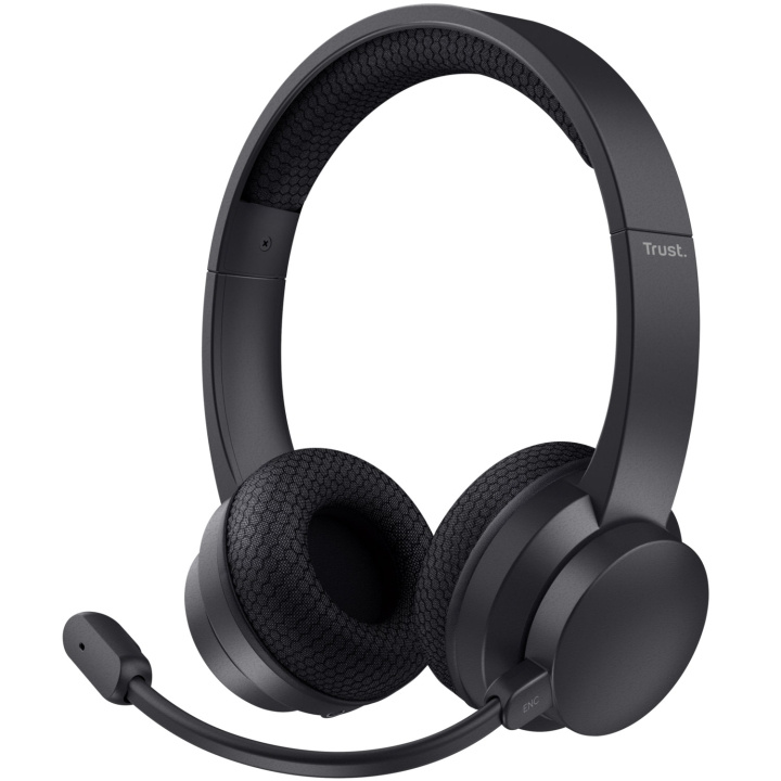 Trust Ayda Trådlöst PC-headset Bluetooth ENC Svart in the group COMPUTERS & PERIPHERALS / Computer accessories / Headset at TP E-commerce Nordic AB (D21069)