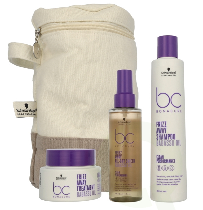 Schwarzkopf Bonacure Frizz Away X-Mas Set 600 ml Shampoo 250ml/Mask 200ml/Spray 150ml in the group BEAUTY & HEALTH / Hair & Styling / Hair care at TP E-commerce Nordic AB (D21091)