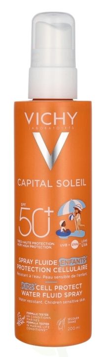 Vichy Capital Soleil Kids Cell Protect Fluid Spray SPF50+ 200 ml in the group BEAUTY & HEALTH / Skin care / Tanning / Sunscreen at TP E-commerce Nordic AB (D21255)