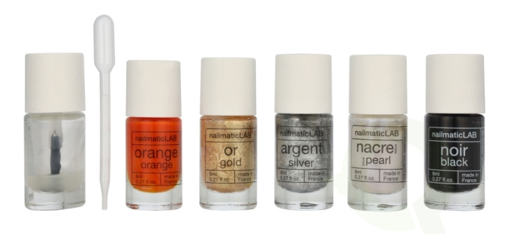 Nailmatic Nail Polish Set 52.5 ml Metallic - 5x Nail Polish 8ml/5x Mixing Bases 2.5ml/10 Pipettes/5 Labels/1 Booklet With 20 Recipes in the group BEAUTY & HEALTH / Manicure / Pedicure / Nail polish at TP E-commerce Nordic AB (D21261)