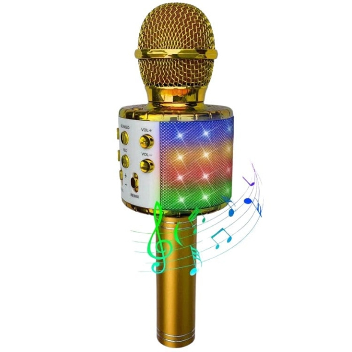 Party Fun Lights Karaoke Microphone with Speaker - Gold (605602) in the group HOME ELECTRONICS / Audio & Picture / Speakers & accessories / Bluetooth Speakers at TP E-commerce Nordic AB (D21433)