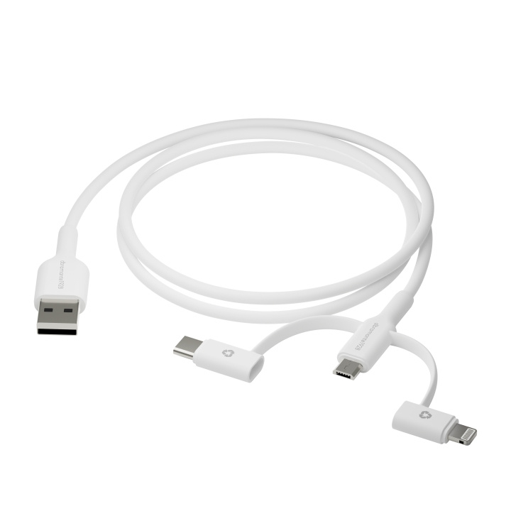 dbramante1928 Re-charge - 3in1 Cable–USB A to USB-A,C & Lightn-W in the group COMPUTERS & PERIPHERALS / Computer cables / USB / USB-C at TP E-commerce Nordic AB (D21474)
