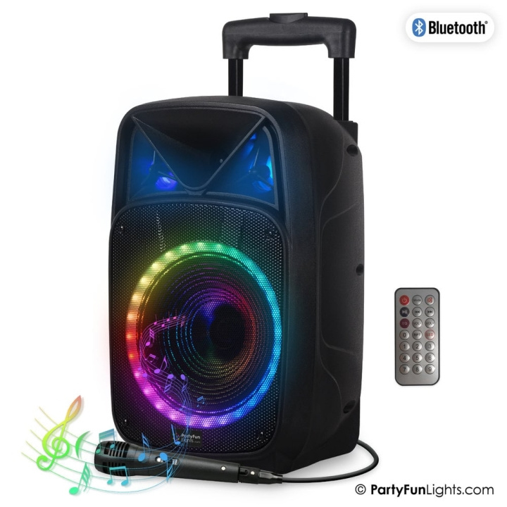 Party Fun Lights Karaoke Party Speaker with Handle & Wheels - (605603) in the group HOME ELECTRONICS / Audio & Picture / Speakers & accessories / Bluetooth Speakers at TP E-commerce Nordic AB (D21490)