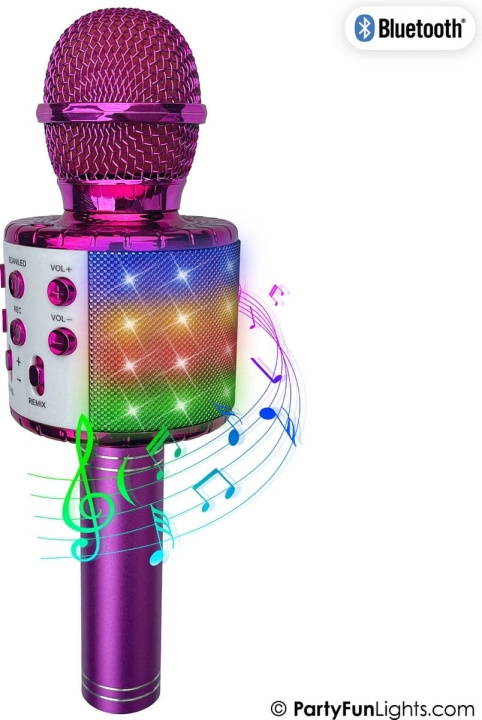 Party Fun Lights Karaoke microphone with speaker - Pink (605601) in the group HOME ELECTRONICS / Audio & Picture / Speakers & accessories / Bluetooth Speakers at TP E-commerce Nordic AB (D21510)
