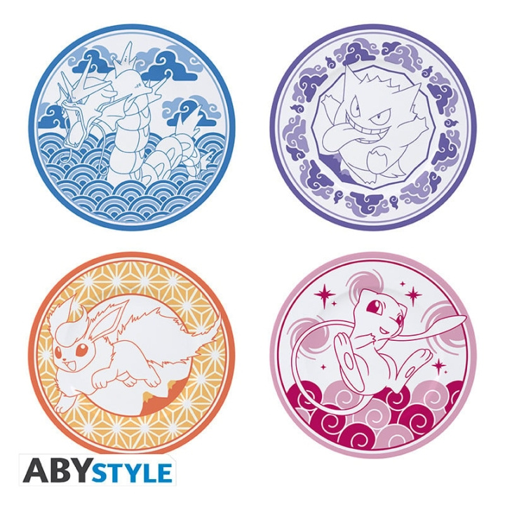 Abysse POKEMON - Set of 4 Plates - Japanese Style in the group Sport, leisure & Hobby / Fun stuff / Collector\'s items at TP E-commerce Nordic AB (D21560)