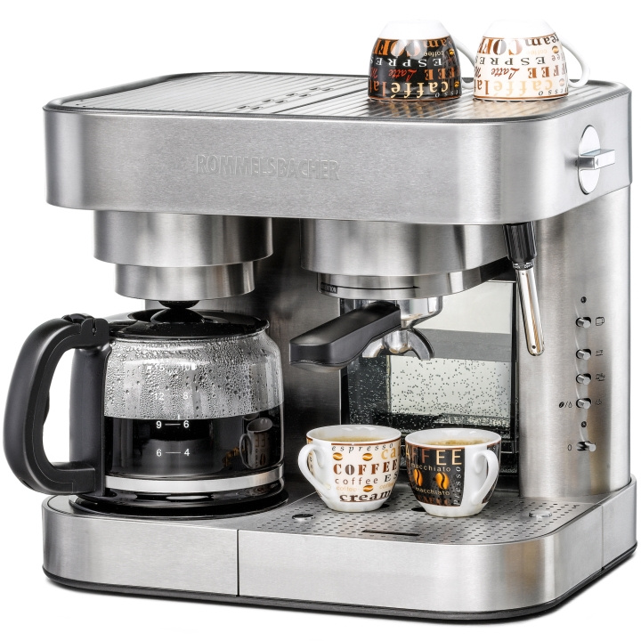 Rommelsbacher Kaffe & Espressobryggare EKS 3010 Kombibryggare Rostfritt in the group HOME, HOUSEHOLD & GARDEN / Household appliances / Coffee makers and accessories / Drip coffee makers at TP E-commerce Nordic AB (D21617)