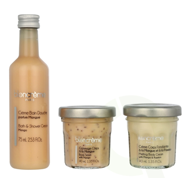 Blancreme Bath & Body Essentials Set 155 ml Bath & Shower Cream 75ml/Body Cream 40ml/Body Scrub 40ml - Mango & Passion in the group BEAUTY & HEALTH / Skin care / Body health / Bath & Shower gels at TP E-commerce Nordic AB (D21711)