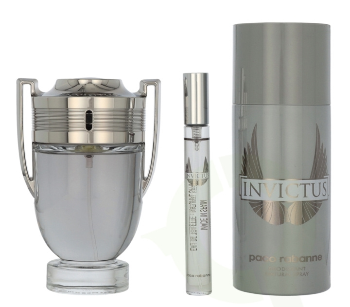 Paco Rabanne Invictus Giftset 260 ml Edt Spray 100 ml/Deodorant Spray 150 ml/Edt Travel Spray 10 ml in the group BEAUTY & HEALTH / Gift sets / Gift sets for her at TP E-commerce Nordic AB (D21761)