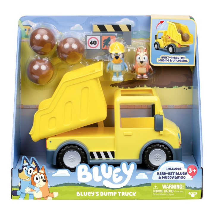 Bluey Bluey\'s Dump Truck with Exclusive Hard-Hat Bluey and Muddy Bingo Figures - (90317) in the group TOYS, KIDS & BABY PRODUCTS / Toys / Figures, Miniatures & accessories at TP E-commerce Nordic AB (D21855)