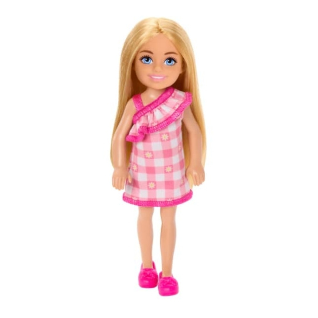 Barbie Chelsea Doll, Small Doll - Checked Dress With Blonde Hair & Blue Eyes (HXM95) in the group TOYS, KIDS & BABY PRODUCTS / Toys / Docks & Accessories at TP E-commerce Nordic AB (D21952)