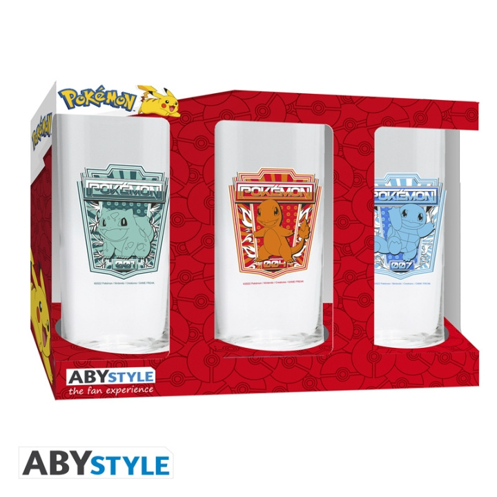 Abysse Pokemon Glass Set - 3 x 14cm Height, 6cm Diameter in the group Sport, leisure & Hobby / Fun stuff / Collector\'s items at TP E-commerce Nordic AB (D21998)
