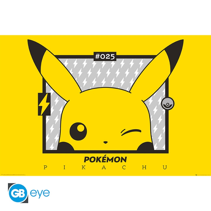 Abysse Pikachu Wink Poster - Yellow - 91.5x61 cm in the group Sport, leisure & Hobby / Fun stuff / Collector\'s items at TP E-commerce Nordic AB (D22003)