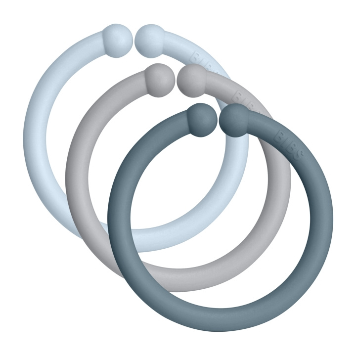 BIBS Loops 12 PACK Baby Blue/Cloud/Petrol - (900230) in the group TOYS, KIDS & BABY PRODUCTS / Baby Gadgets / Pacifiers & Teething toys at TP E-commerce Nordic AB (D22022)