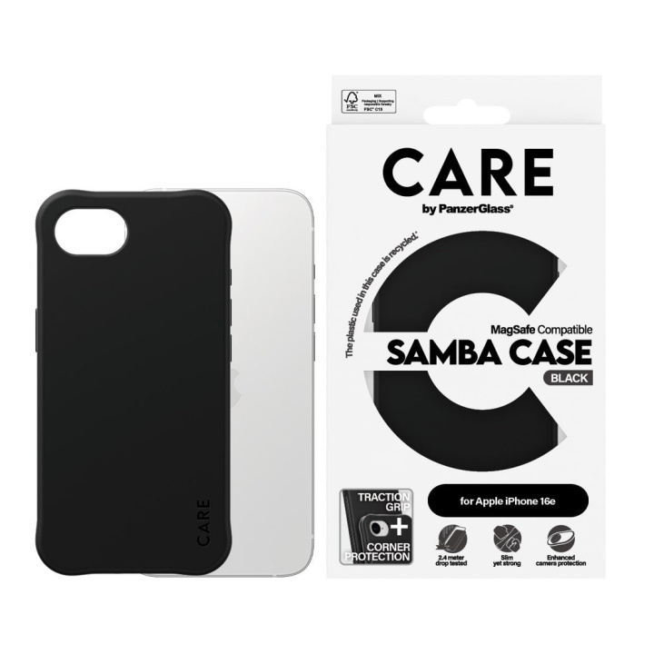 PanzerGlass CARE by PanzerGlass - Case - Black- iPhone 16e in the group SMARTPHONE & TABLETS / Phone cases / Apple / iPhone 16 at TP E-commerce Nordic AB (D22238)