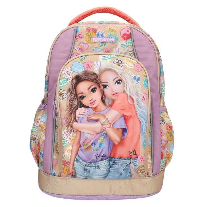 TOPModel School Backpack GIRL POWER - Beige, Lilac, and Coral (413285) in the group TOYS, KIDS & BABY PRODUCTS / Travel / Bags for kids / Backpacks at TP E-commerce Nordic AB (D22336)
