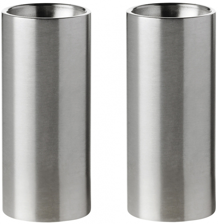 Stelton Arne Jacobsen Cylinda Salt & Pepper Set (Steel) in the group HOME, HOUSEHOLD & GARDEN / Kitchen utensils / Salt mills & Pepper mills at TP E-commerce Nordic AB (D22524)