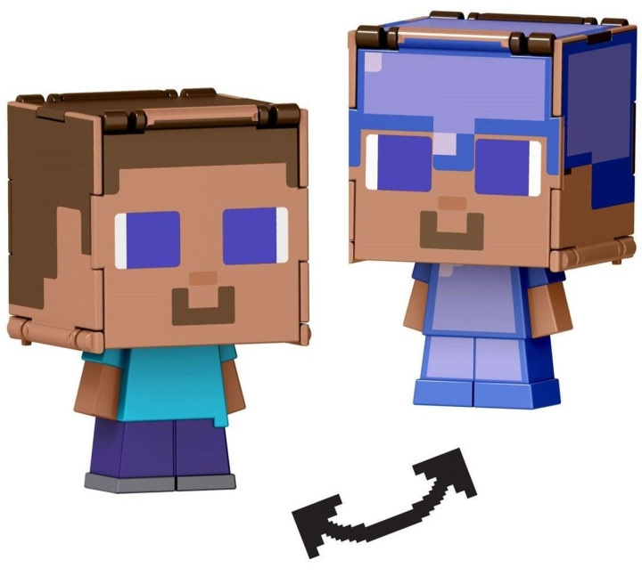 MINECRAFT Mob Head Minis Flipping Figs - Steve & Steve in Enchanted Armor in the group TOYS, KIDS & BABY PRODUCTS / Toys / Figures, Miniatures & accessories at TP E-commerce Nordic AB (D22535)