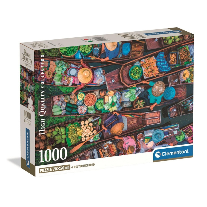Clementoni Puzzle 1000 Pcs CB High Quality Collection Thai Floating Market in the group Sport, leisure & Hobby / Hobby / Puzzle at TP E-commerce Nordic AB (D22875)