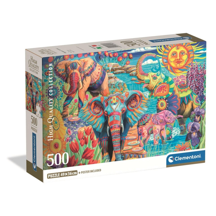 Clementoni Pussel 500 Pcs CB High Quality Collection Elephants Carnival in the group Sport, leisure & Hobby / Hobby / Puzzle at TP E-commerce Nordic AB (D22913)