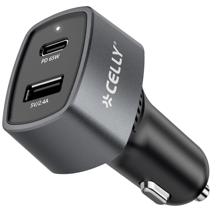 Celly Billaddare 1xUSB-C PD 1xUSB-A 65W in the group SMARTPHONE & TABLETS / Chargers & Cables / Car chargers / Car chargers Type-C at TP E-commerce Nordic AB (D22998)