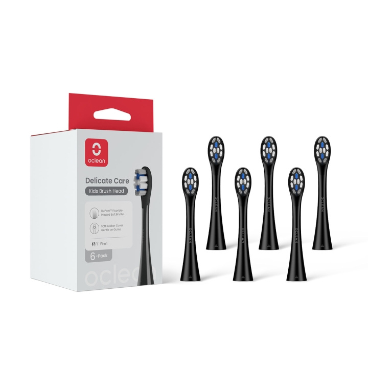 Oclean Brush Head Kids 6 Pack Black in the group BEAUTY & HEALTH / Oral care / Accessories for electric toothbrushes at TP E-commerce Nordic AB (D23047)