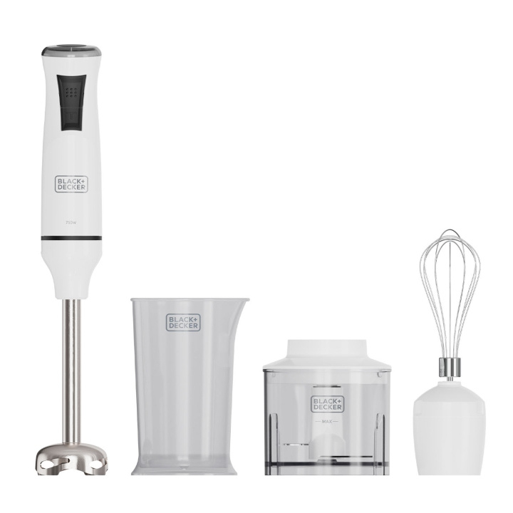 BLACK+DECKER Hand Blender 750W White Accessories in the group HOME, HOUSEHOLD & GARDEN / Household appliances / Food processor & Kitchen appliances / Mixer & Blenders at TP E-commerce Nordic AB (D23261)