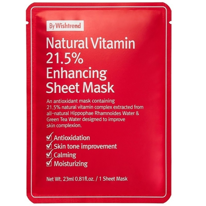 By Wishtrend Natural Vitamin 21.5% Enhancing Sheet Mask in the group BEAUTY & HEALTH / Skin care / Face / Masks at TP E-commerce Nordic AB (D23322)
