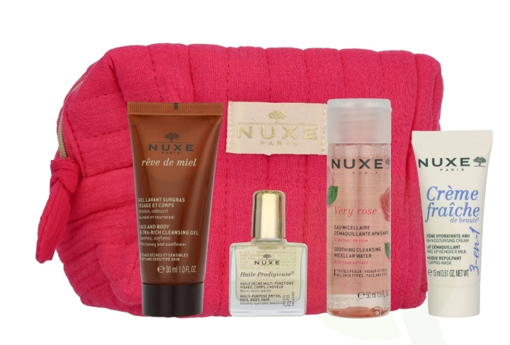 Nuxe My Travel Essentials Kit Very Rose 105 ml Micellar Water 50ml/Cream 15ml/Oil 10ml/Cleansing Gel 30ml in the group BEAUTY & HEALTH / Gift sets / Gift sets for her at TP E-commerce Nordic AB (D23409)