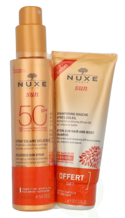 Nuxe Sun Set 250 ml Sun Spray SPF50 150ml/FREE After-Sun Shower Shampoo 100ml in the group BEAUTY & HEALTH / Skin care / Tanning / Sunscreen at TP E-commerce Nordic AB (D23419)